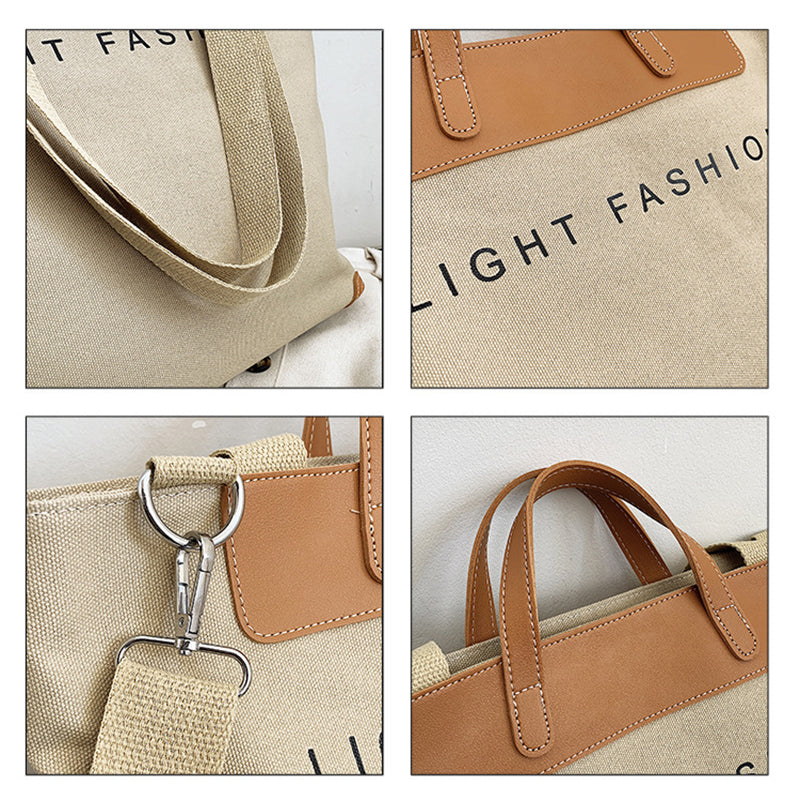 Canvas Shoulder Bag Women Ins Fashion Messenger Crossbody Bags Large Capacity Totes Handbag