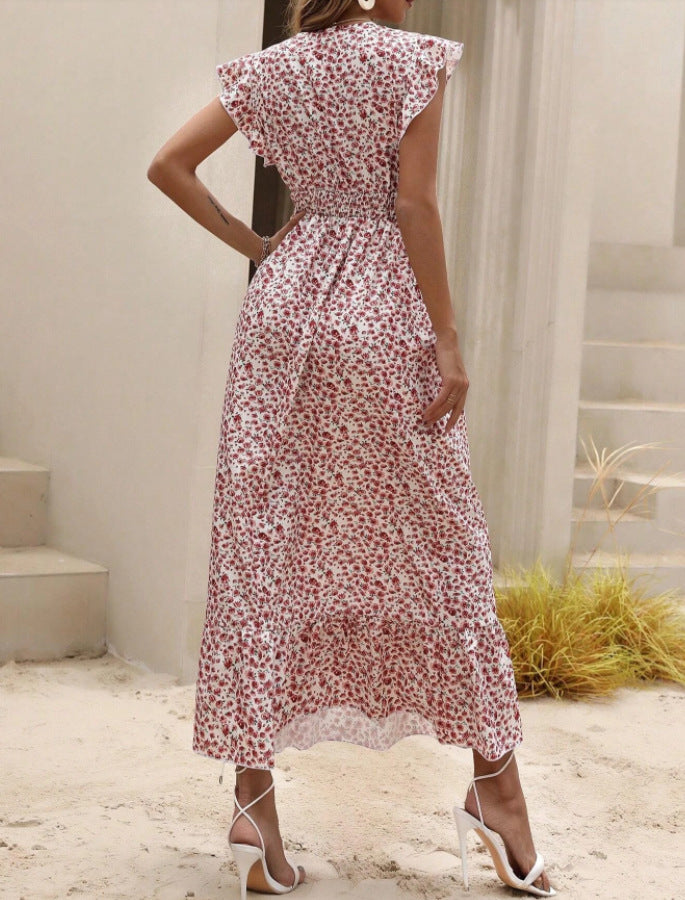 Womens New Irregularprint Midi Dress