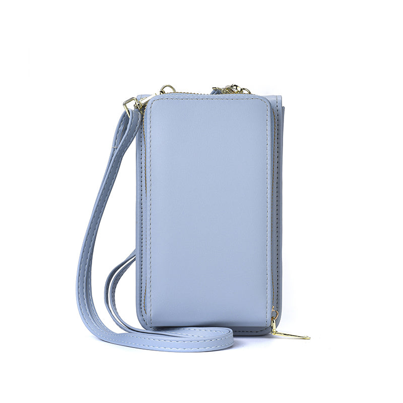 Flowers Embroidery Mobile Phone Bags For Women Ins Fashion Crossbody Shoulder Bag Ladies Long Wallet
