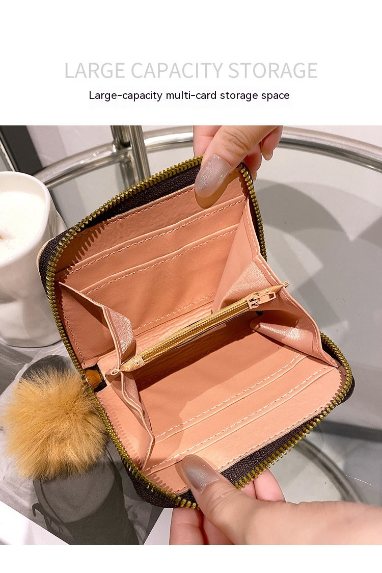 Women's Short Printing Color Contrast Korean Style Bag Wallet