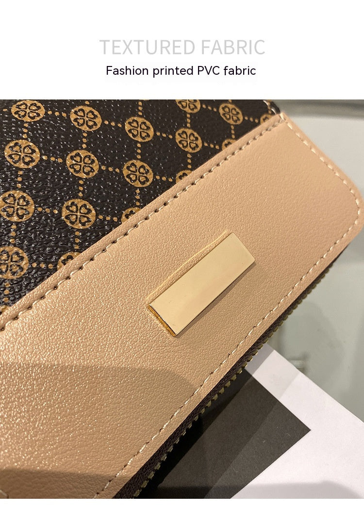 Women's Short Printing Color Contrast Korean Style Bag Wallet