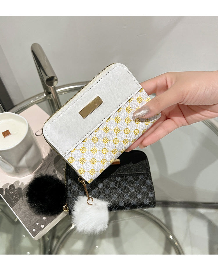 Women's Short Printing Color Contrast Korean Style Bag Wallet