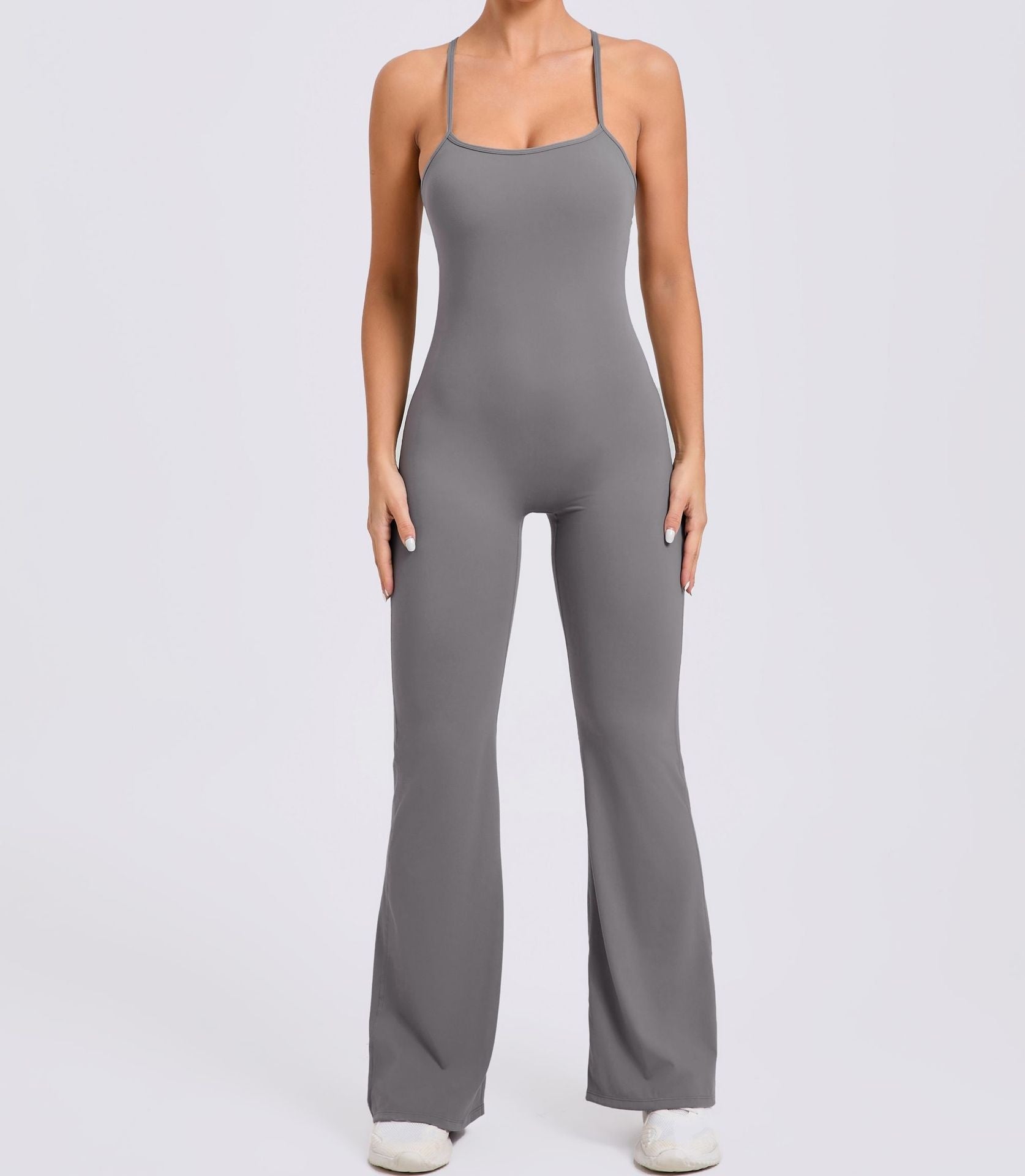 Adjustable Shoulder Strap Horn Yoga Jumpsuit