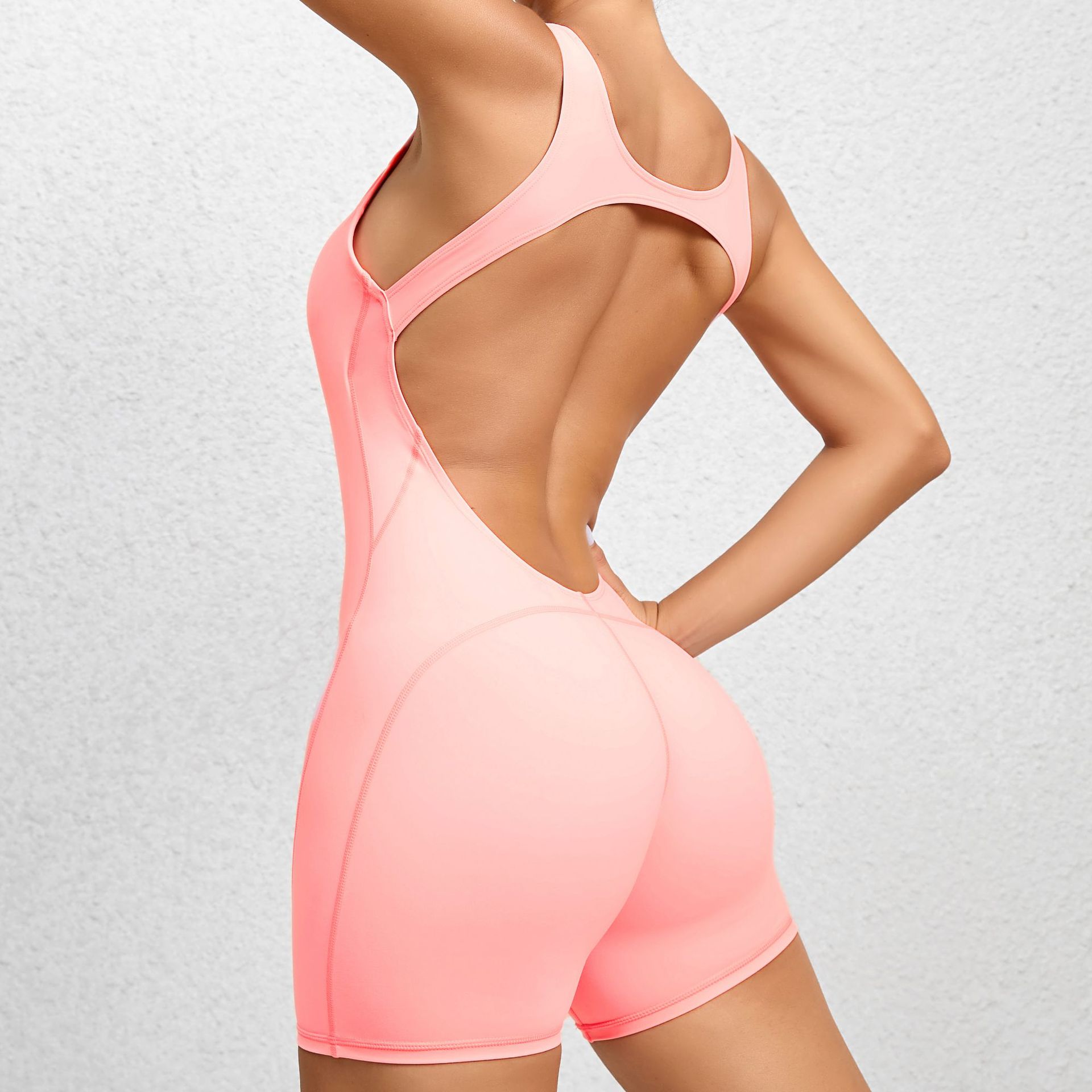 Quick-drying Nude Feel Dance Fitness One-piece Hip Lifting Jumpsuit