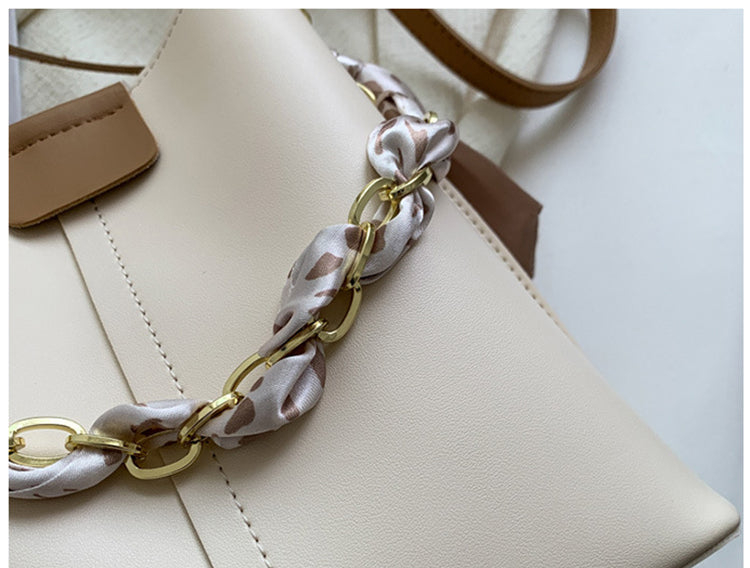 Simple Handbags Women's Shouder Bucket Bags Chain Fashion Textured Messenger Bag