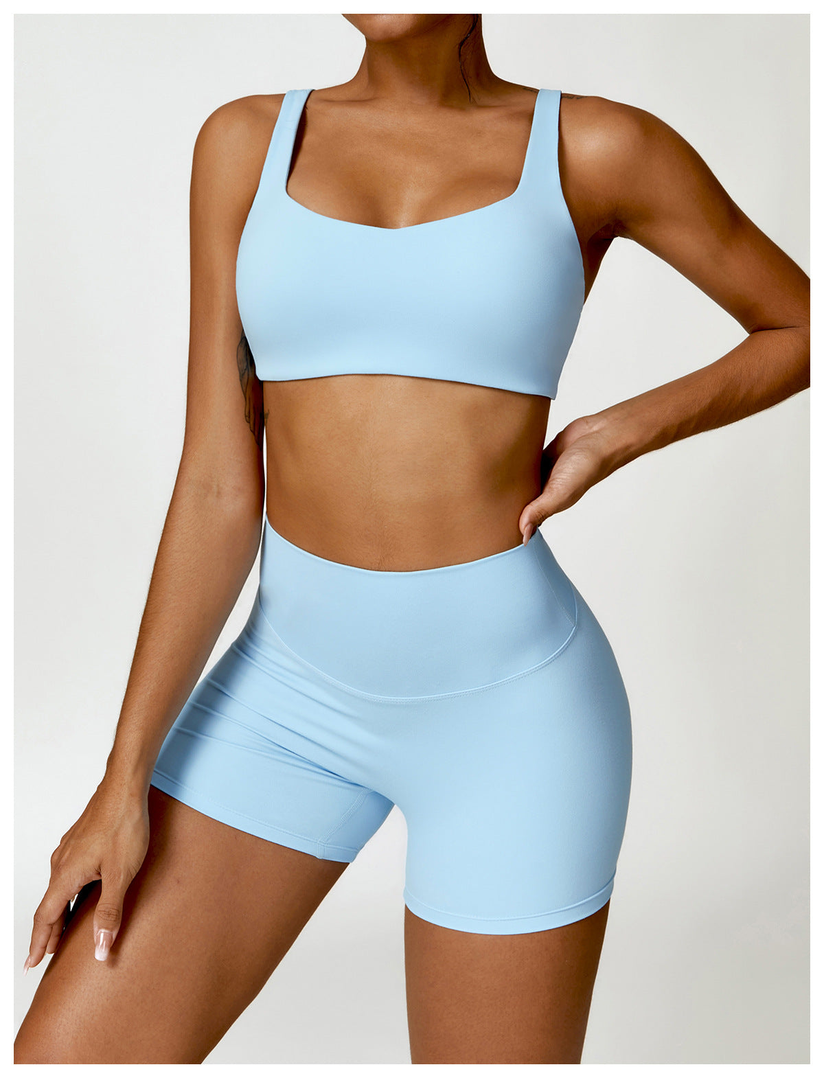 High Waist Yoga Shorts Belly Contracting Peach Hip Lifting Sport Shorts