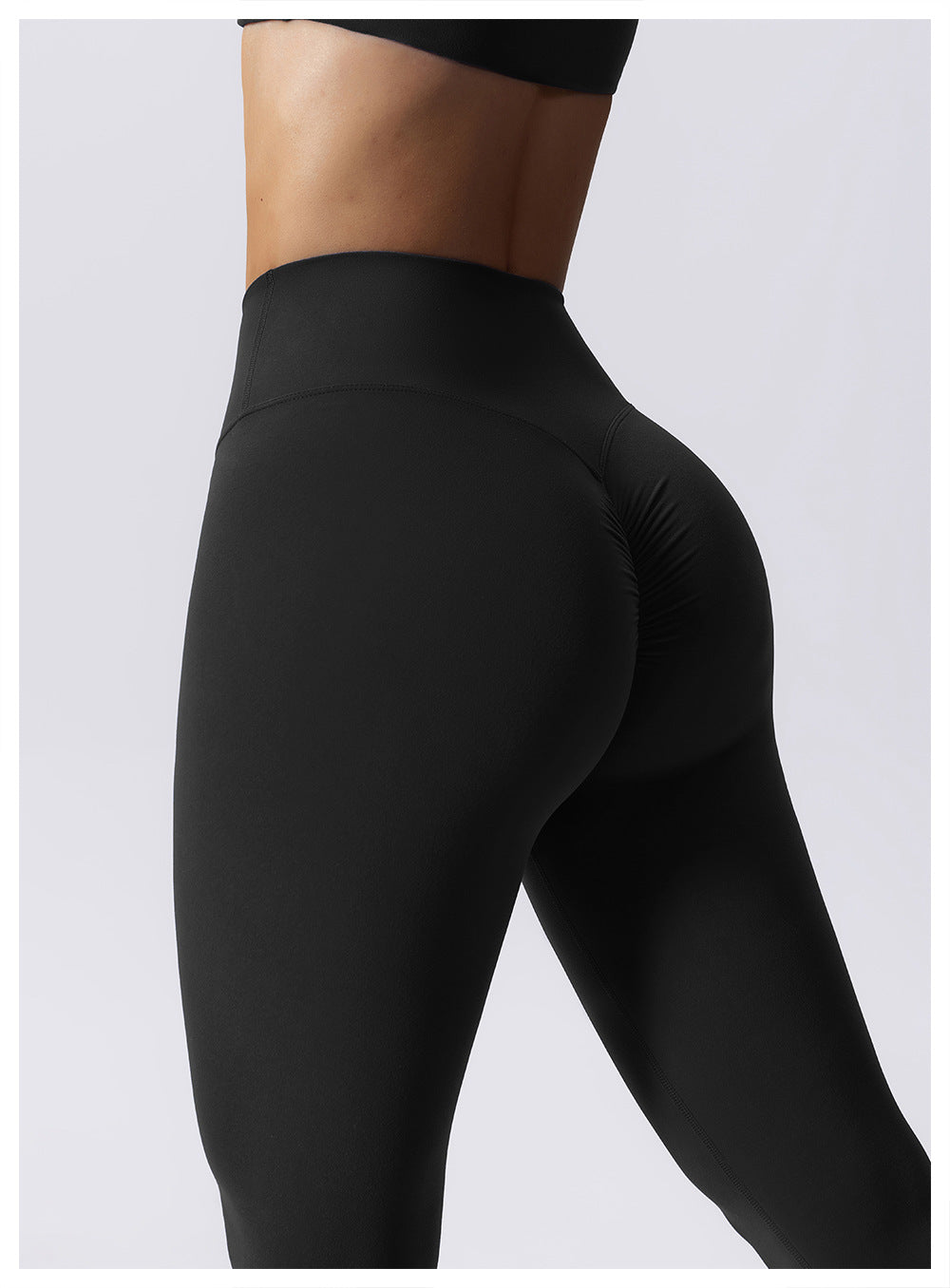 European And American Drawstring Belly Contracting Nude Feel High Waist Yoga Pants