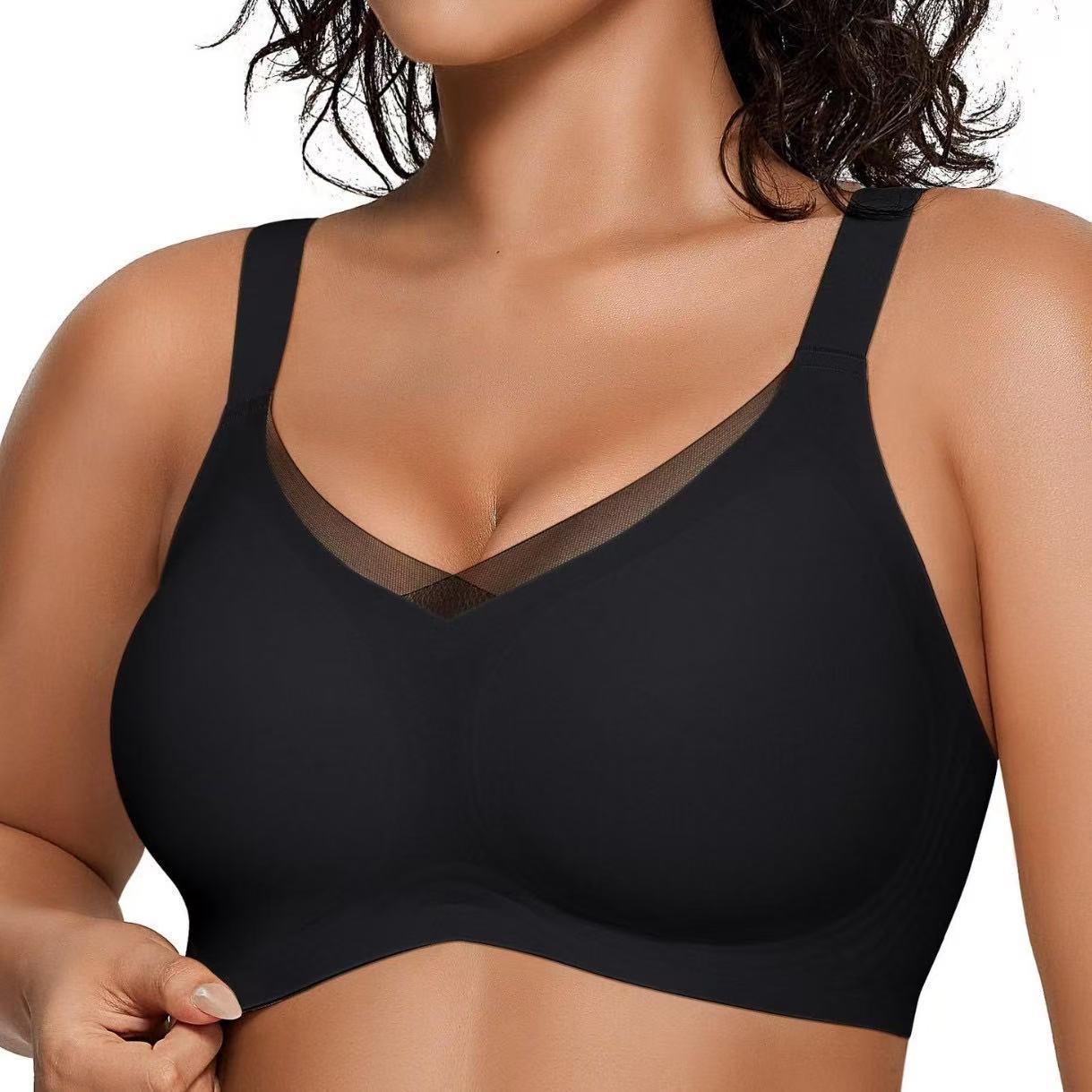 Cross-mesh Lingerie Womens Jelly-striped Bra Womens