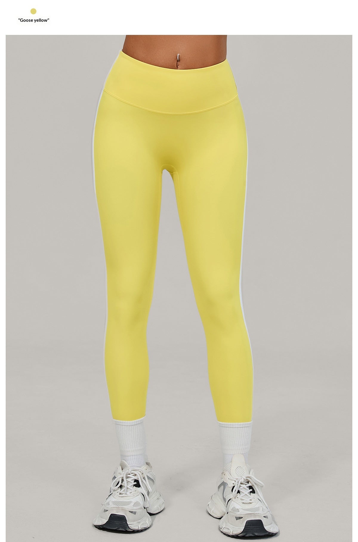 European And American-style High-waisted Yoga Pants With Invisible Pleats