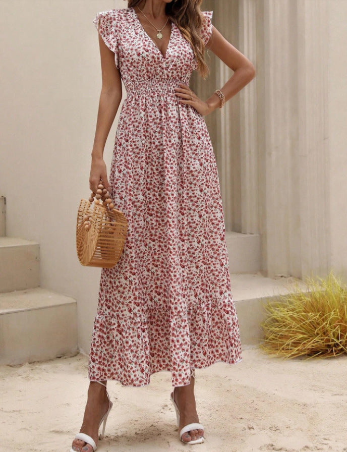Womens New Irregularprint Midi Dress