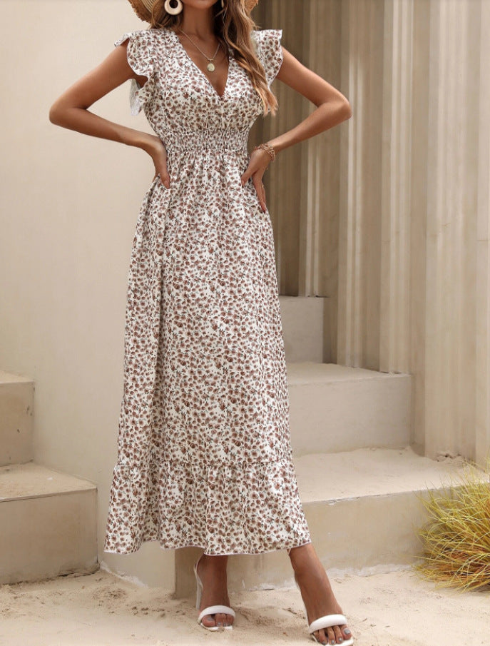 Womens New Irregularprint Midi Dress