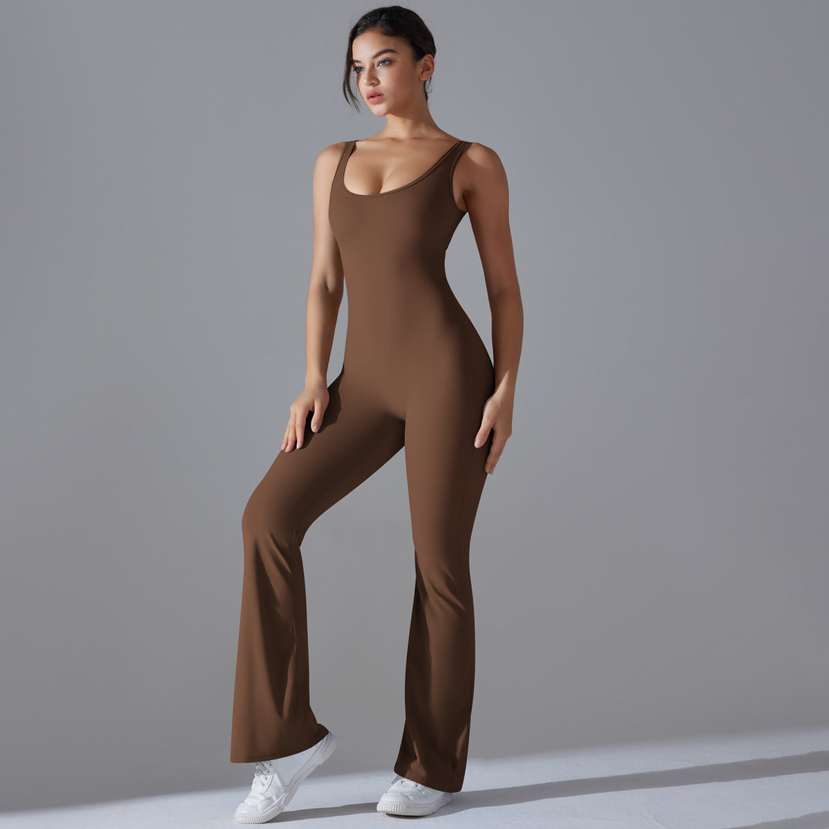 Beauty Back Hip Lifting Long Slim Wide Leg Jumpsuit