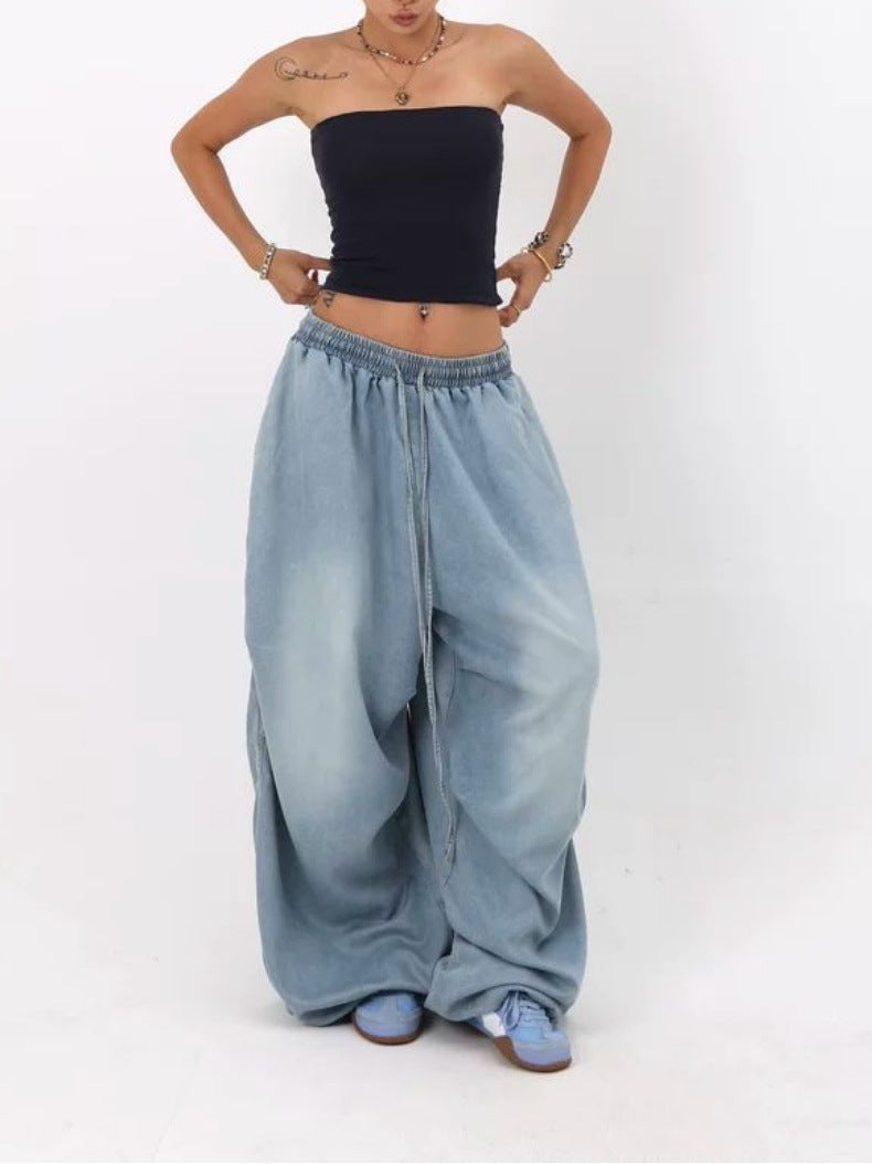 Retro High Street Wide Leg Loose Jeans