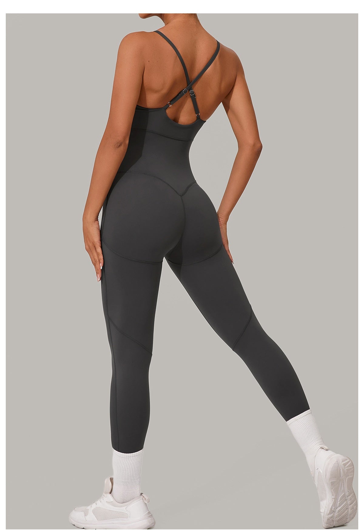Women's Solid Color Casual Cross Back Summer Jumpsuit