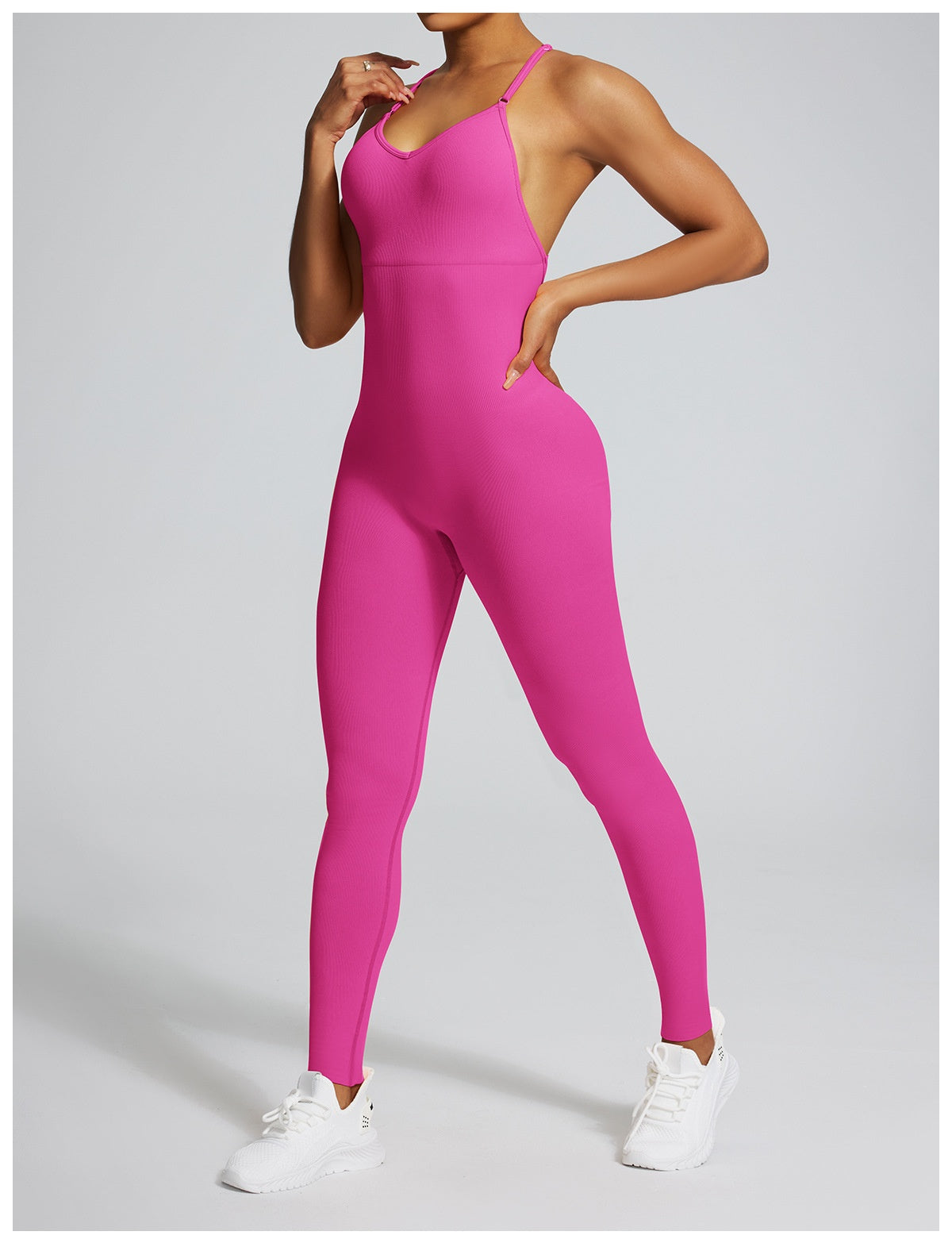 Seamless Back-Supporting Yoga Jumpsuit For Women With Straps