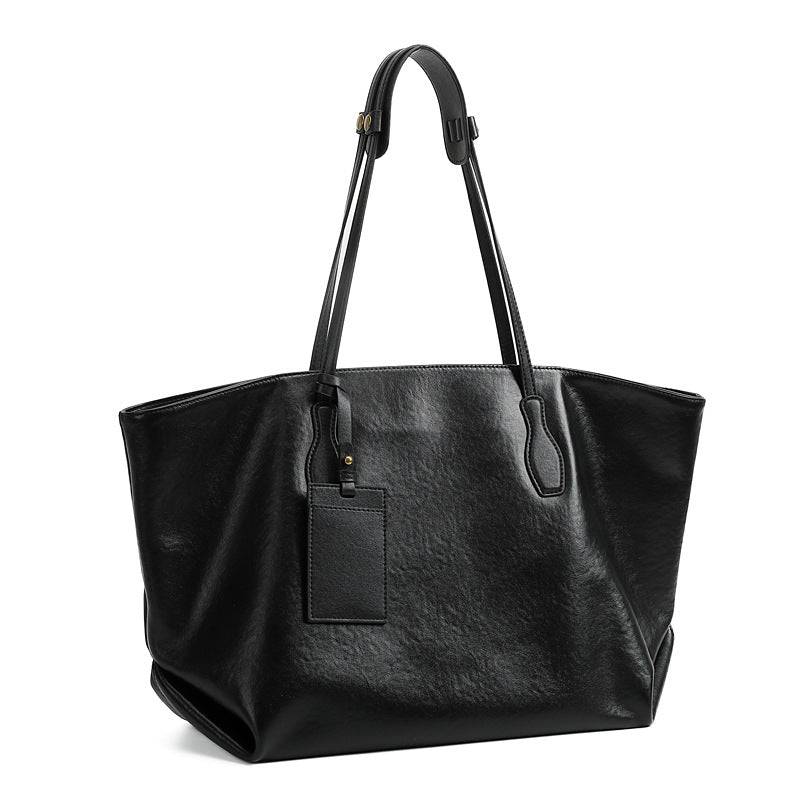 Top-layer Vegetable-tanned Leather Niche Large-capacity Tote Bag