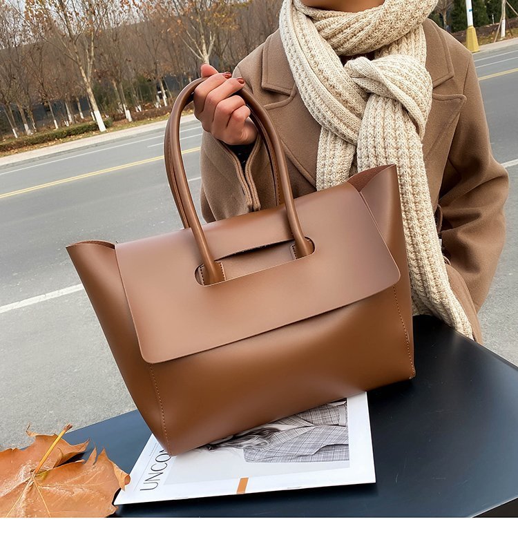 Fashion Women Shoulder Bags Large Capacity Handbags Simple Retro Tote Bags Solid Color Famous Brand High Quality Bags