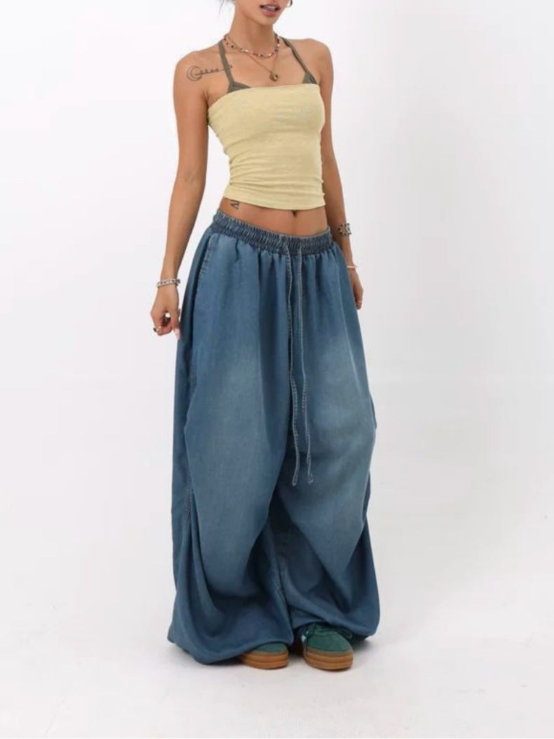 Retro High Street Wide Leg Loose Jeans