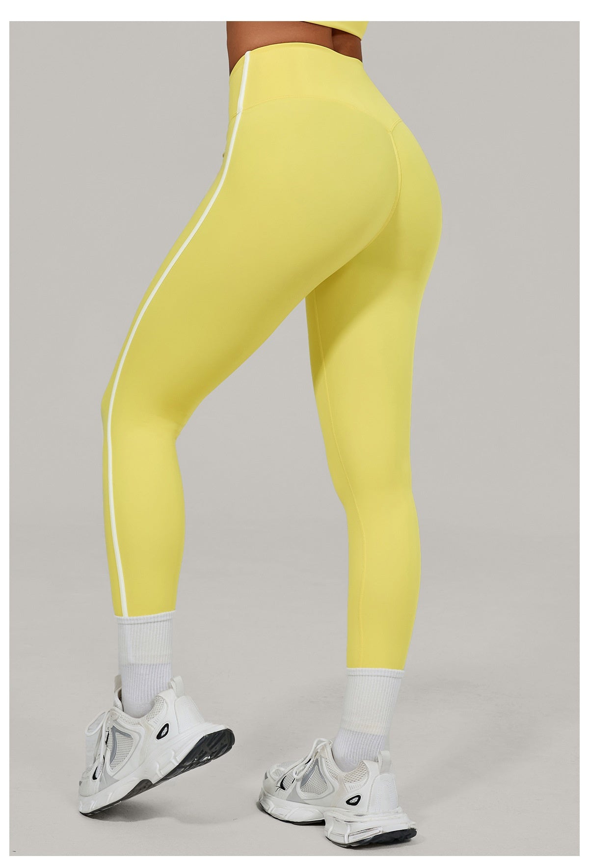 European And American-style High-waisted Yoga Pants With Invisible Pleats