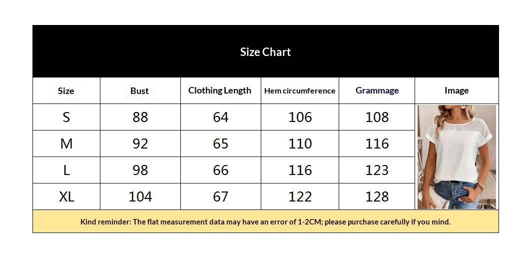 Patchwork Chiffon Short-sleeve Casual Womens Summer