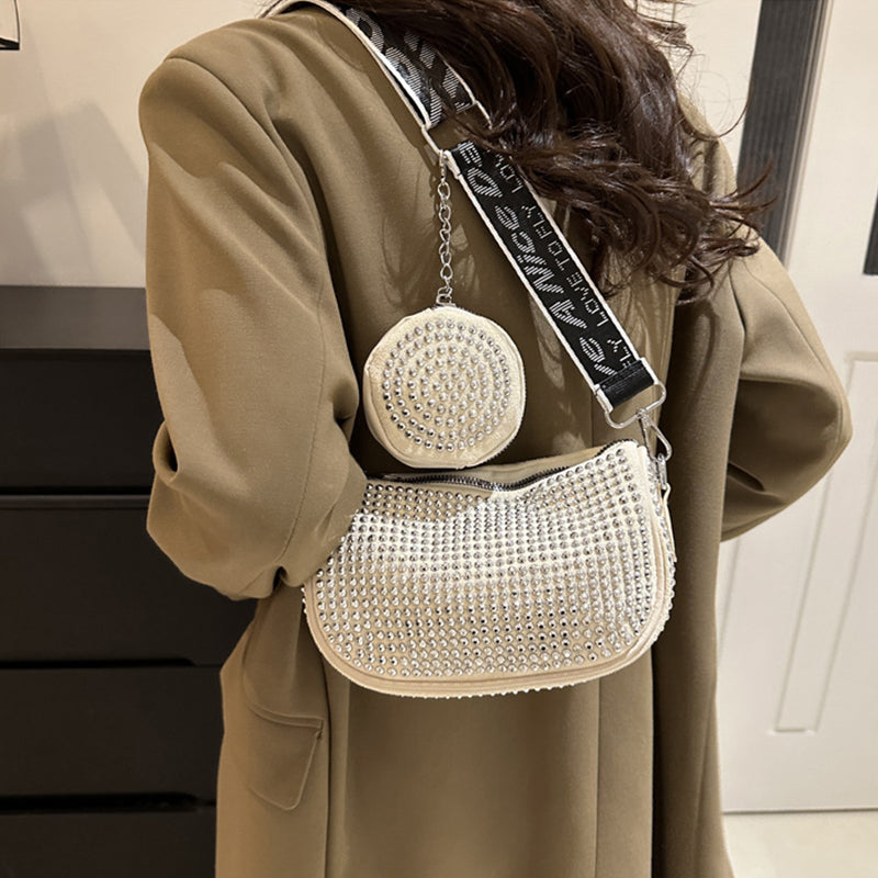 Rhinestone Shoulder Bag With Small Purse Fashion Party Underarm Crossbody Bag For Women Luxury Designer Bags
