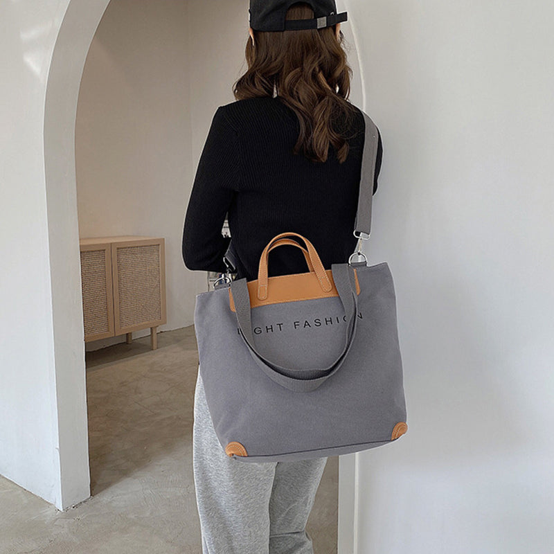 Canvas Shoulder Bag Women Ins Fashion Messenger Crossbody Bags Large Capacity Totes Handbag
