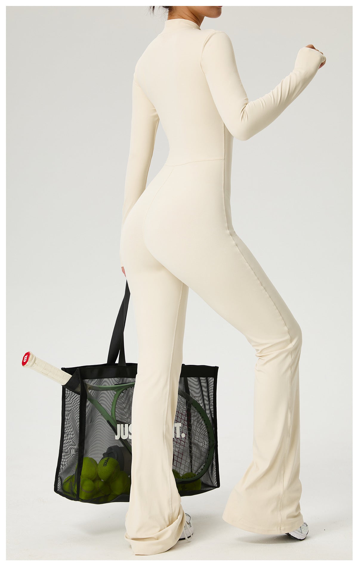 Zip-up Long-sleeve Yoga Bodysuit Fitness And Workout One-piece