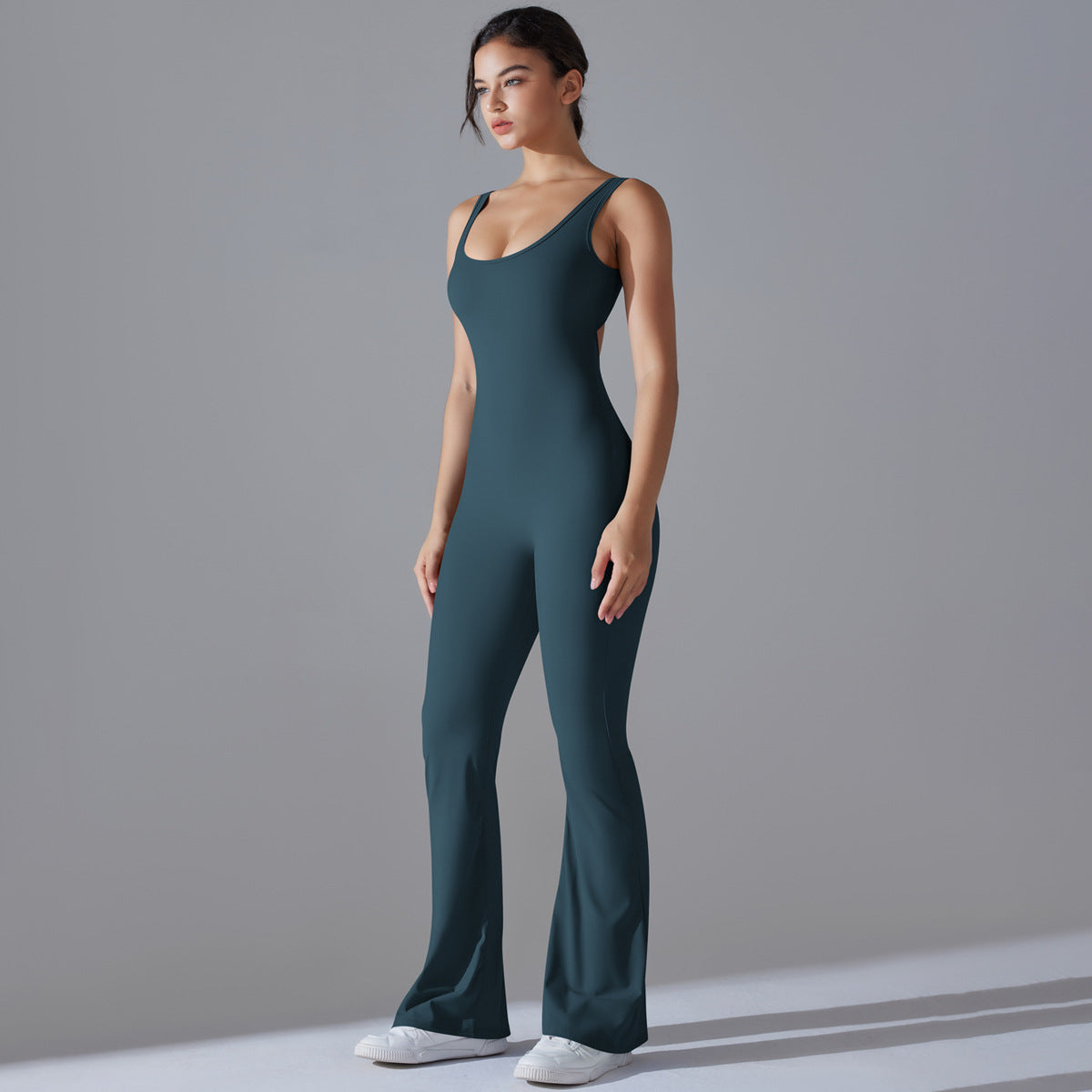 Beauty Back Hip Lifting Long Slim Wide Leg Jumpsuit