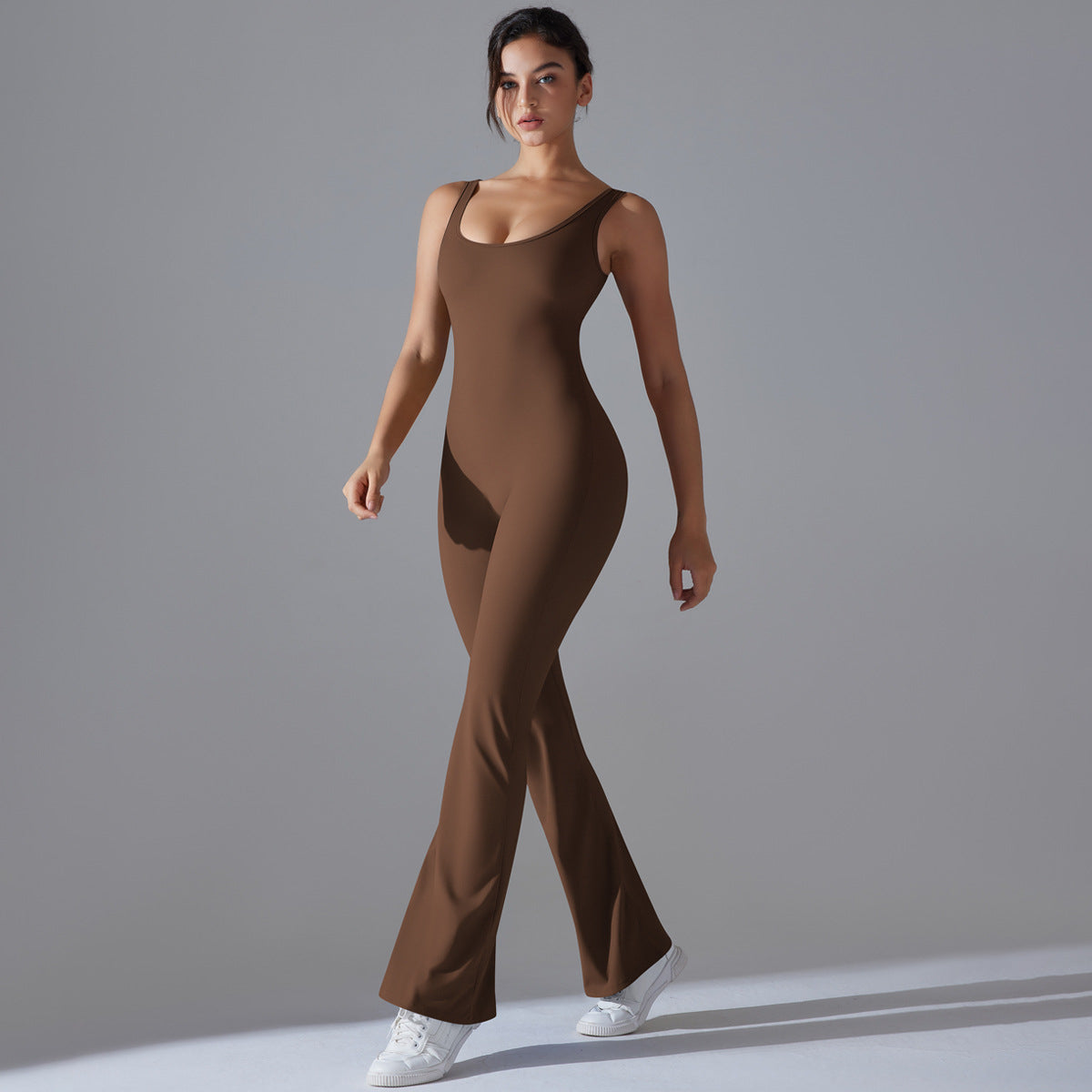 Beauty Back Hip Lifting Long Slim Wide Leg Jumpsuit