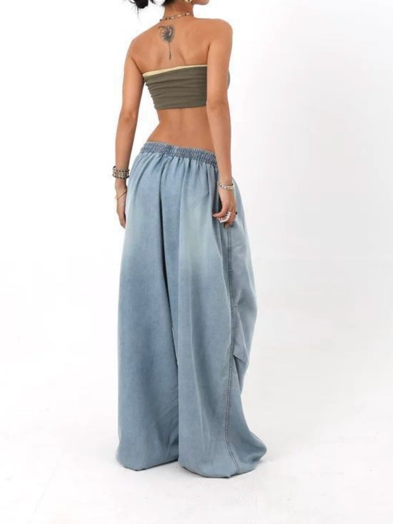 Retro High Street Wide Leg Loose Jeans