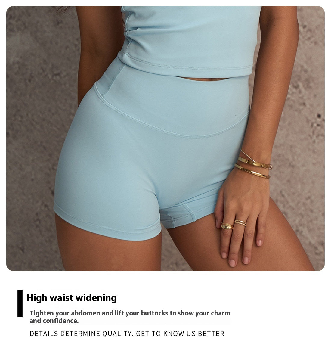 High Waist Yoga Shorts Suit Solid Color