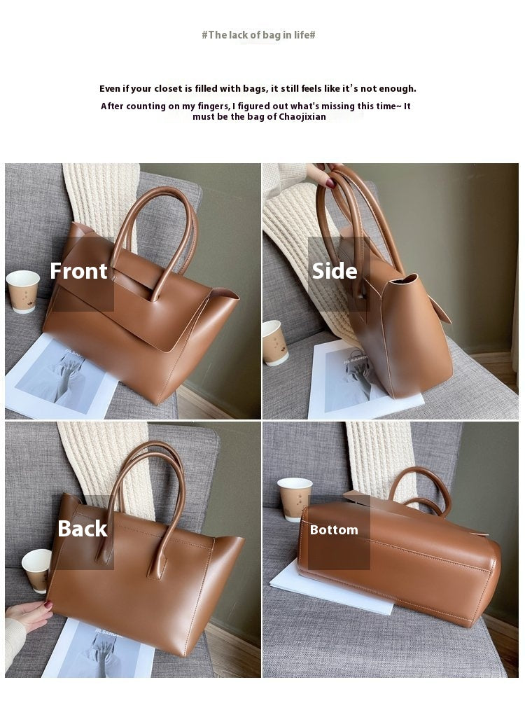 Fashion Women Shoulder Bags Large Capacity Handbags Simple Retro Tote Bags Solid Color Famous Brand High Quality Bags