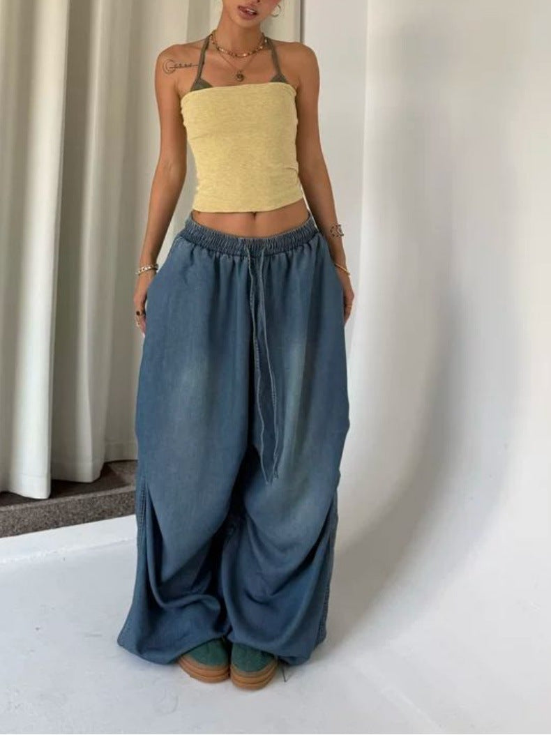 Retro High Street Wide Leg Loose Jeans