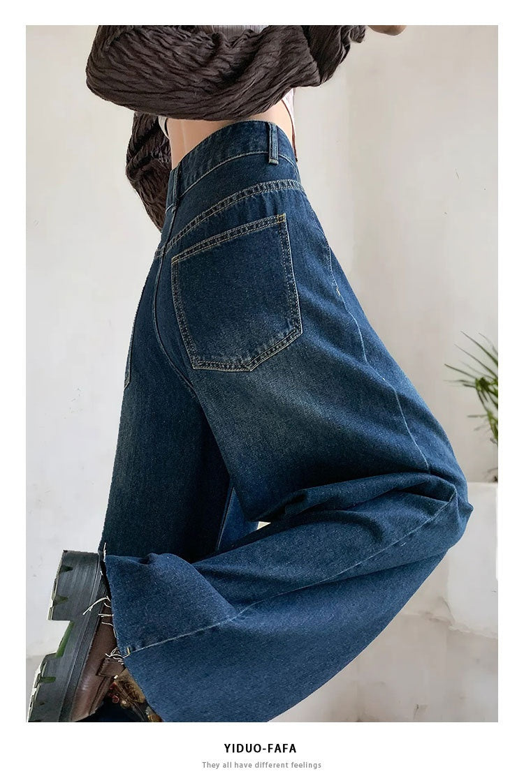 High-waisted Fashionable Wide-leg Flare Jeans For Women