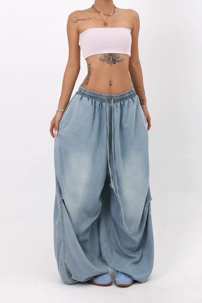 Retro High Street Wide Leg Loose Jeans