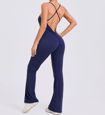 Adjustable Shoulder Strap Horn Yoga Jumpsuit