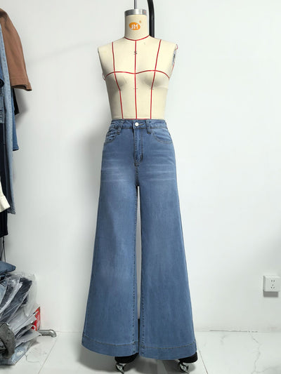 Womens Fashionable Vintage Washed Slim-Fit Jeans