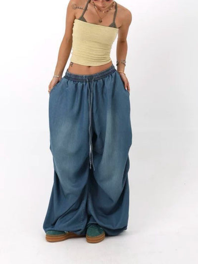 Retro High Street Wide Leg Loose Jeans