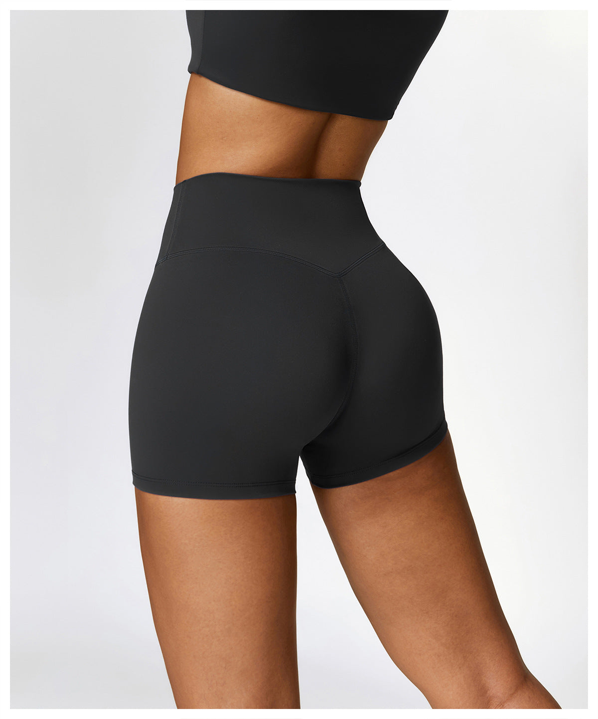 Brushed Tight Yoga Shorts Women's High Waist Belly Contracting Fitness Pants