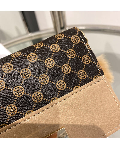 Women's Short Printing Color Contrast Korean Style Bag Wallet