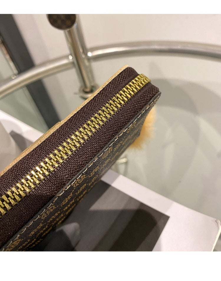 Women's Short Printing Color Contrast Korean Style Bag Wallet