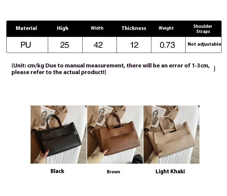 Fashion Women Shoulder Bags Large Capacity Handbags Simple Retro Tote Bags Solid Color Famous Brand High Quality Bags