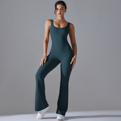 Beauty Back Hip Lifting Long Slim Wide Leg Jumpsuit