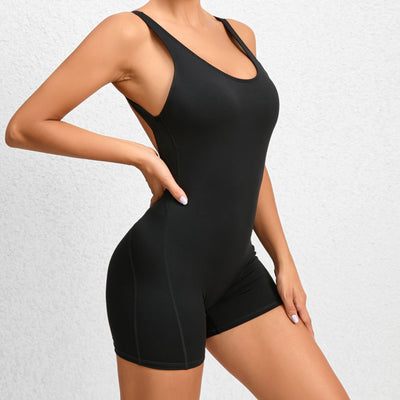 Quick-drying Nude Feel Dance Fitness One-piece Hip Lifting Jumpsuit