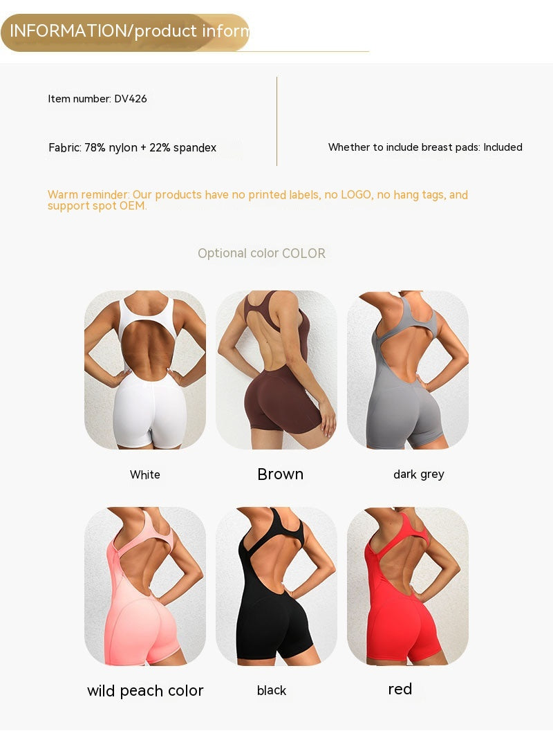 Quick-drying Nude Feel Dance Fitness One-piece Hip Lifting Jumpsuit