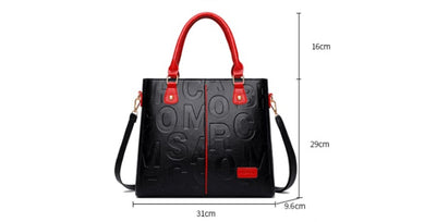 Women's Large Capacity Leather Printing Shoulder Bag