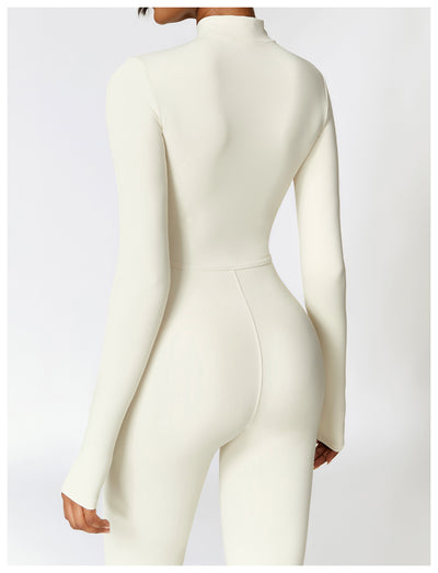 Winter Fleece-lined Yoga Jumpsuit Long Sleeve Warm