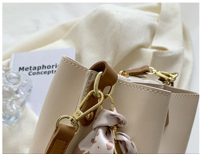 Simple Handbags Women's Shouder Bucket Bags Chain Fashion Textured Messenger Bag