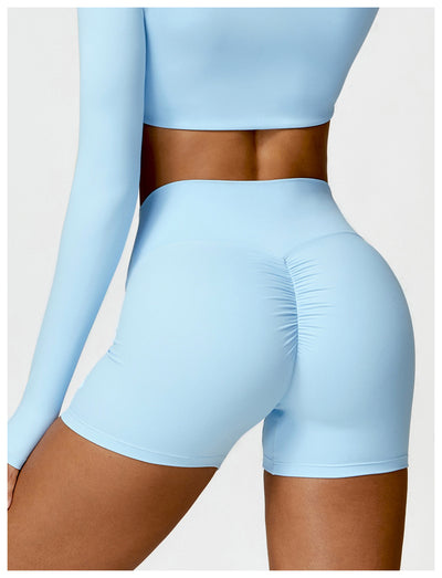 High Waist Yoga Shorts Belly Contracting Peach Hip Lifting Sport Shorts