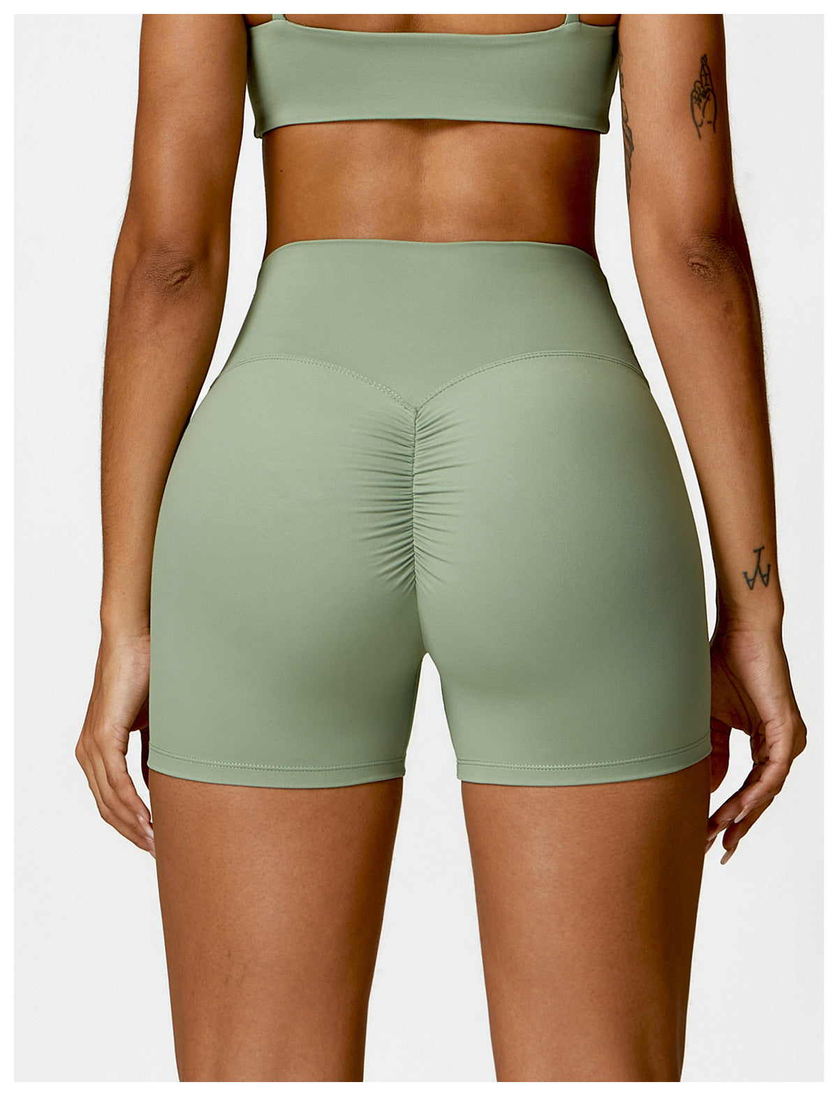 High Waist Yoga Shorts Belly Contracting Peach Hip Lifting Sport Shorts
